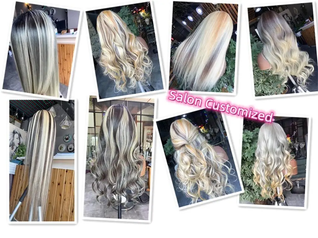 Luxury Frontal Lace Wigs 100% Virgin Human Hair Brunette Brown Highlights Wig Deep Curly Wavy Thick Density Wig 13x6