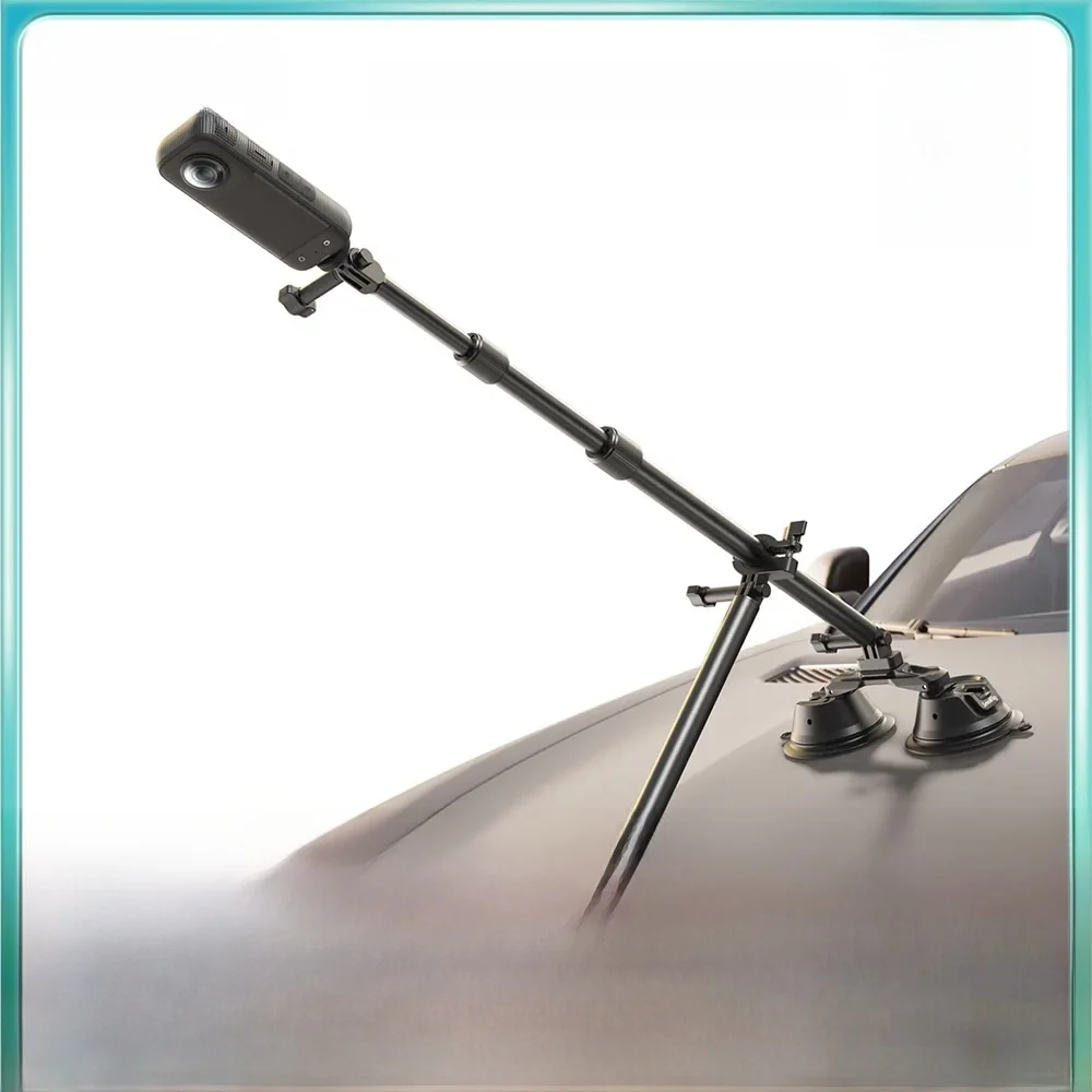 SmallRig autohouder voor Insta360 X4/X3, dubbellaagse zuignapset voor GoPro12 / 11/10/9 met telescopische stang voor actiecamera - afbeelding 2