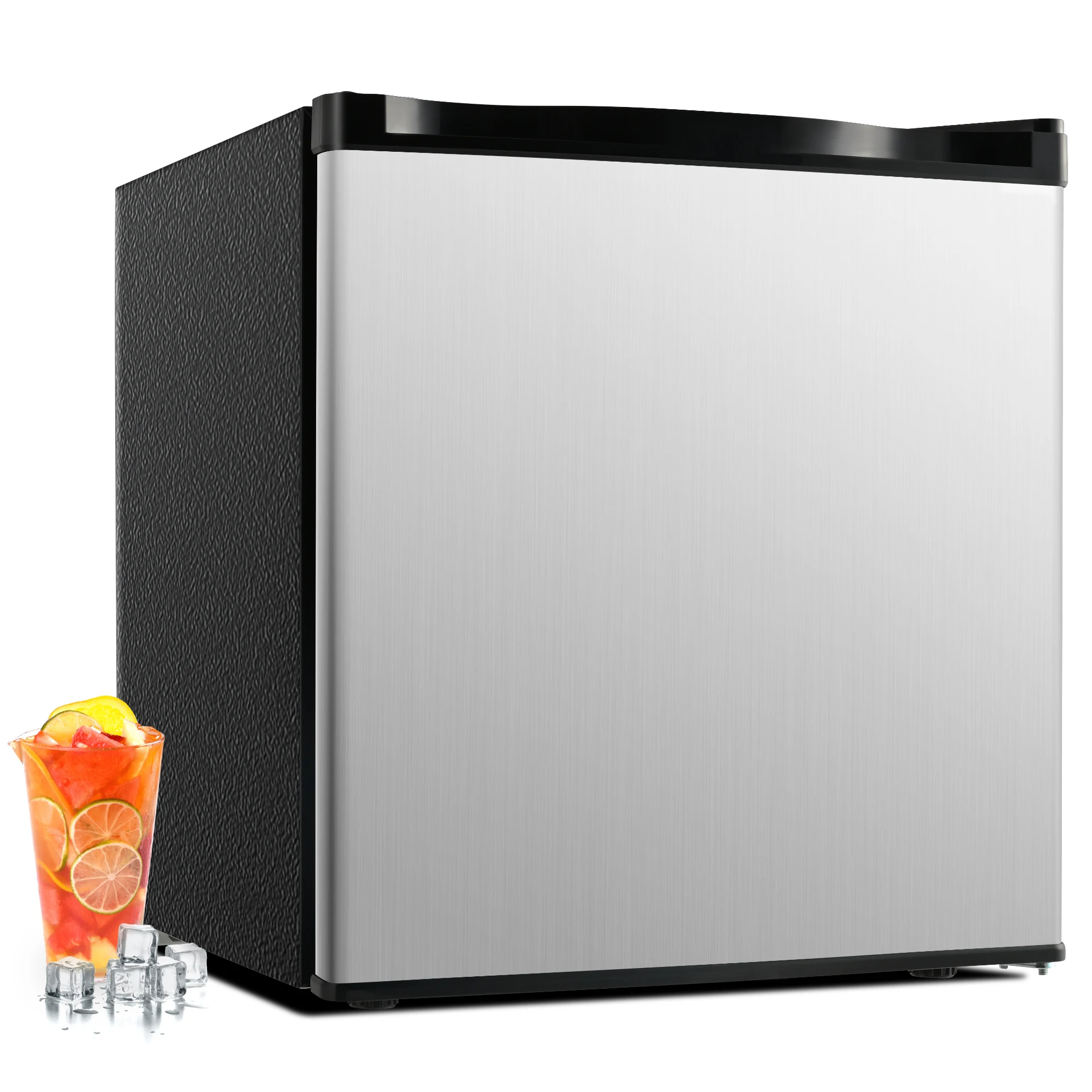 SIMZLIFE 1.7 Cu.Ft Mini Fridge with Single Door Freezer Reversible Compact Refrigerator Adjustable Fridge for Bedroom Office Bar