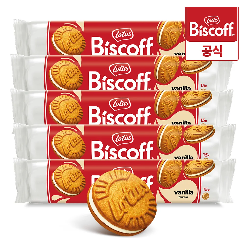 Rotus BISCOP cream sand vanilla 150g x 5 pieces/coffee sweets cream sand imported sweets large capacity crackers