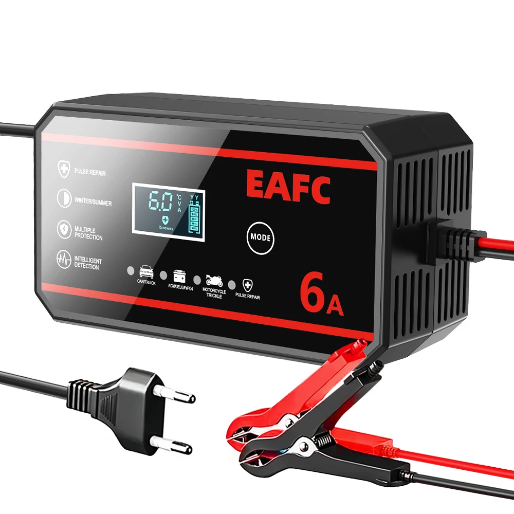 12V 8A Intelligente Auto Batterie Ladegerät Auto Batterie Ladegerät Puls Reparatur Motorrad Lkw Batterie Ladegerät GEL Blei Säure