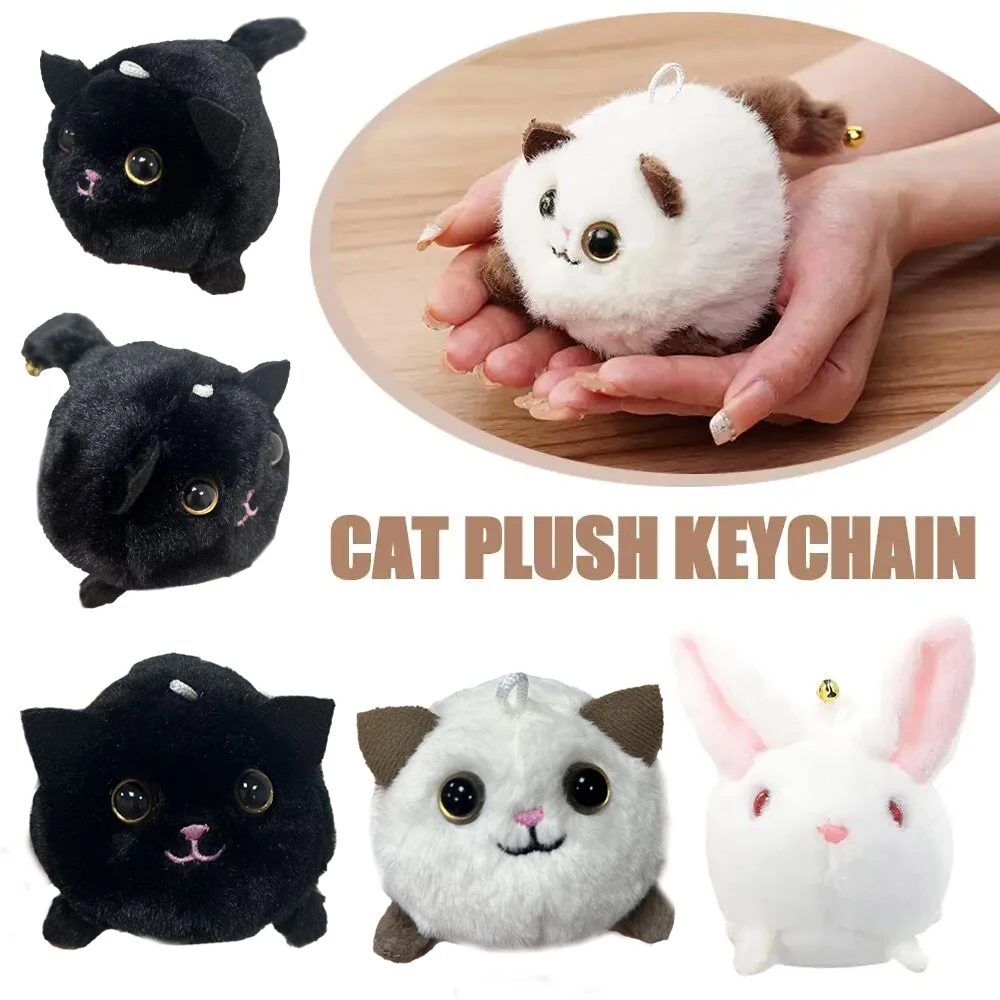 Adorable Wagging Tail Cat Plush Toy, Keychain Pendant Cartoon Animal Cat Fashionable Girl Key Chain Chain Womens Gift image 6