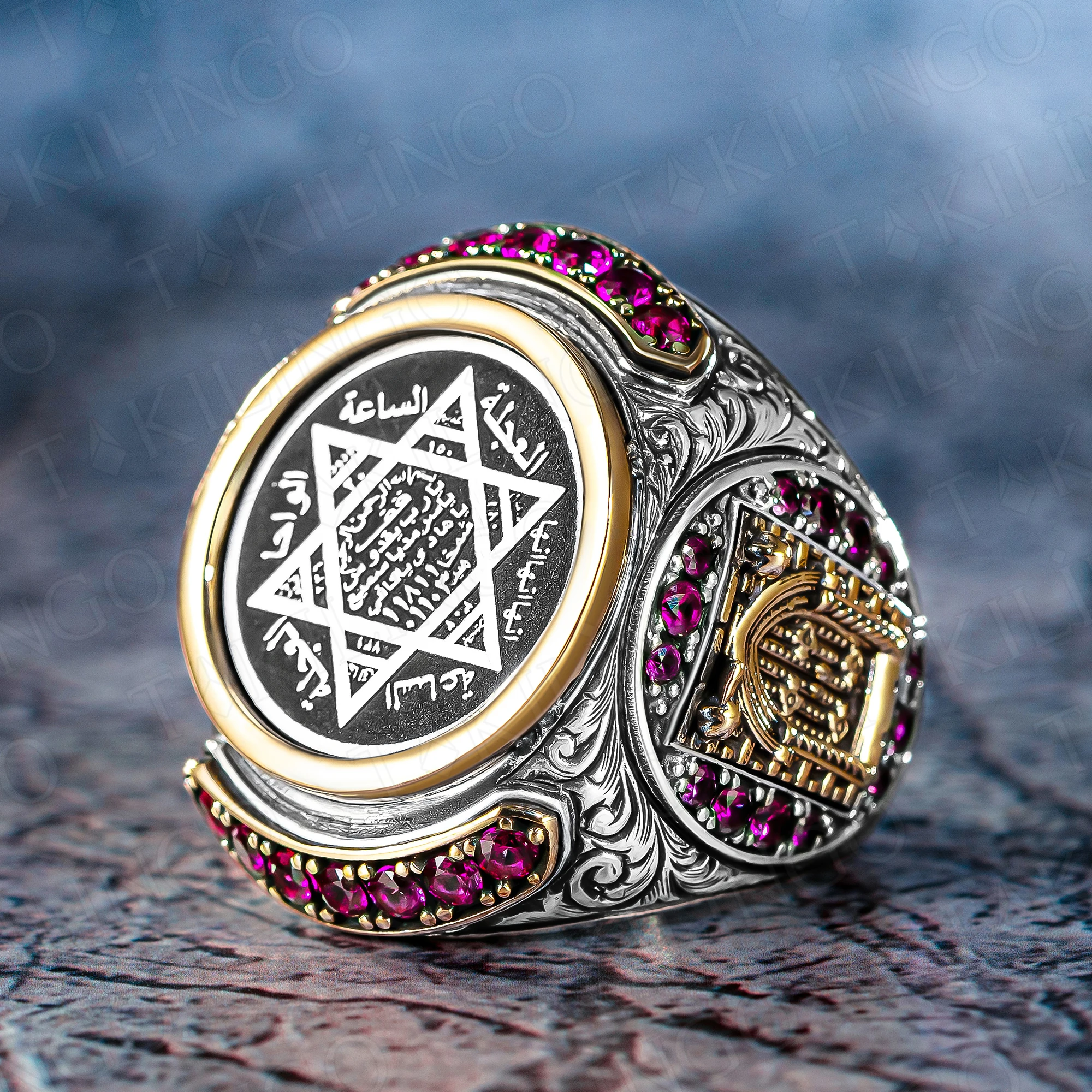 

Seven Archangels Ring for Men 925 Sterling Silver The Seal Of Solomon Tetragrammaton Archangels Protection Amulet Ring Statement