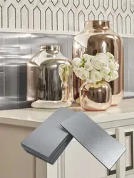 10/60/100 Sheets Stainless Steel Peel and Stick Backsplash for Kitchen, 6''x3'' Stick on Metal Tiles for Kitchen Bath Walls