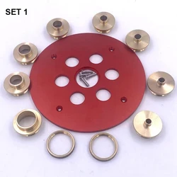 Brass Router Template Guide Bushes With Drilled Holes+Round Base Plate for Dongcheng Mutian Engraving Machine