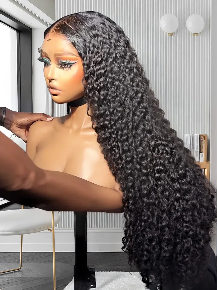 

200 Density 13x6 Hd Lace Frontal Wigs Brazilian 32 34 40 Inch Deep Wave Curly Human Hair Wigs 100% For Black Women Preplucked