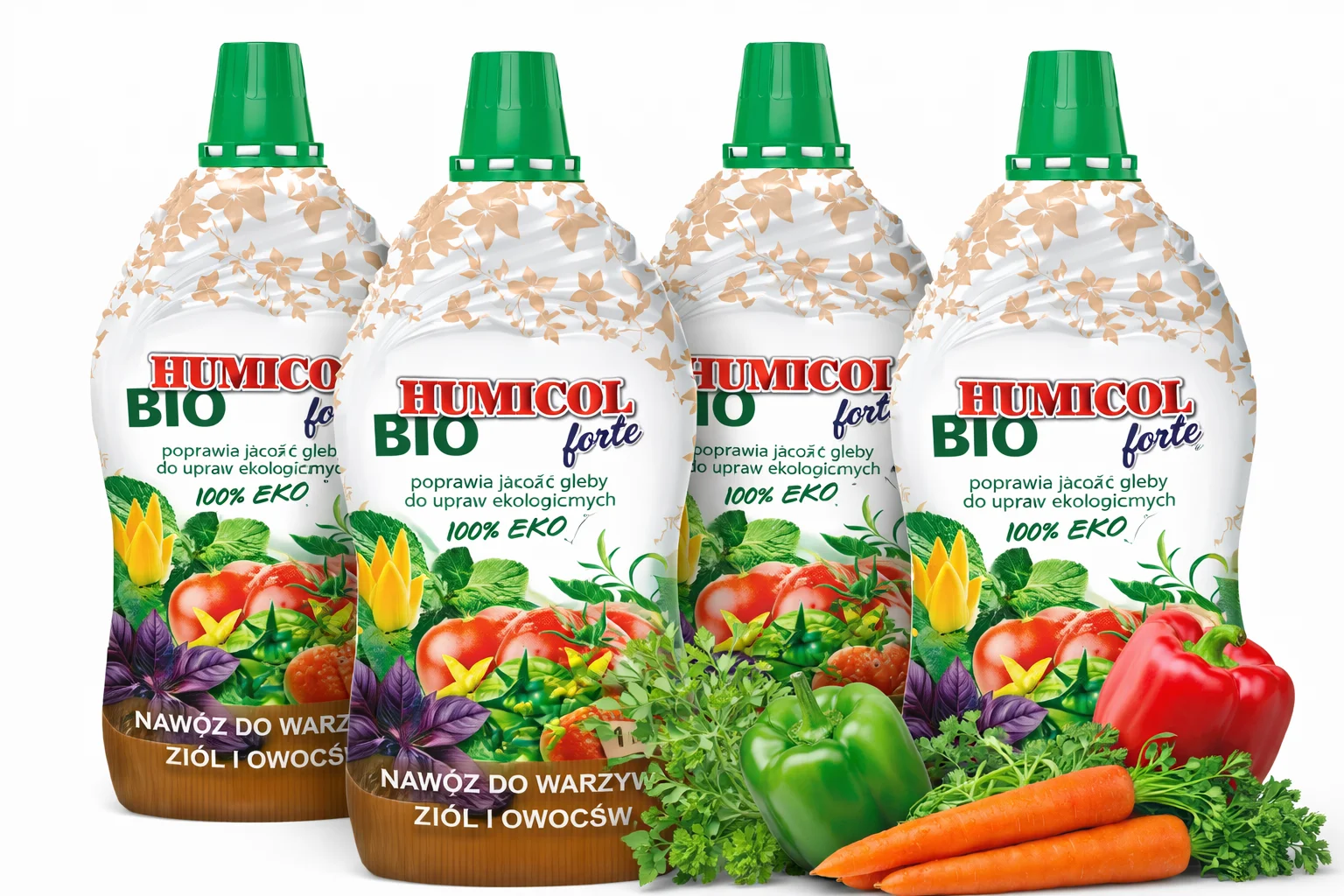 Set van 4x 1L Biohumus meststof voor groenten, kruiden en fruit