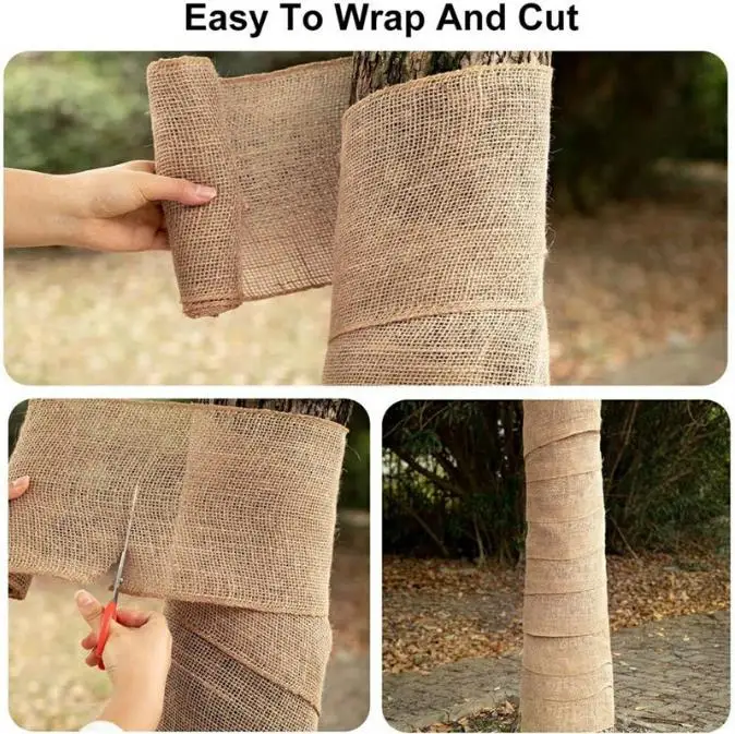 63 in. x 15 ft. Gardening Burlap Roll - Natural Burlap Fabric for Weed Barrier, Tree Wrap Burlap, Rustic Party Decor