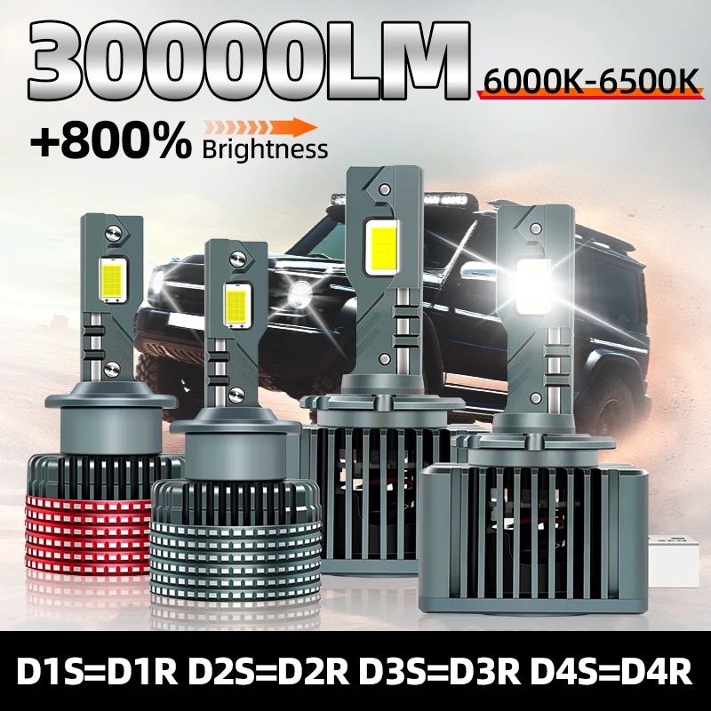 

2 шт. D3S D3R светодиодные фары Canbus D1S D1R 300 Вт 30000LM Супер яркие D2S D2R D4S D4R автомобильные лампы 6500K Автоматические фары plug and play