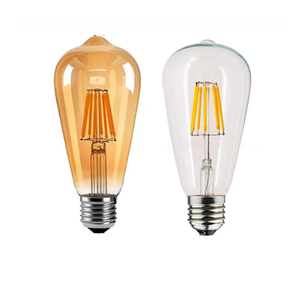 LED Edison Filament Light Bulbs Golden ST64 Dimmable E27 B22 2W 4W 6W 8W 10W 12W 220V 110V 2700K 6000K 360 Degree Energy Lamps