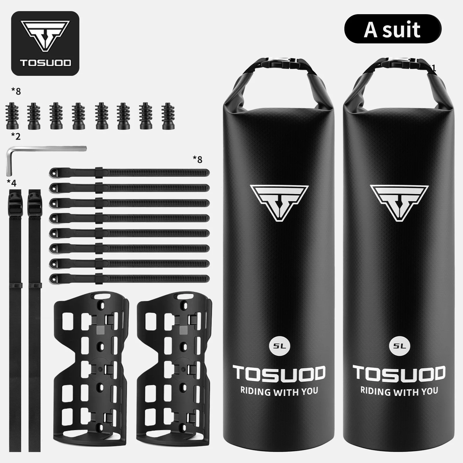 TOSUOD 5L Bicycle Front Fork Bag Waterproof Large Capacity Upper Tube Bag Multi Functional Outdoor Cycling Portable Storage Bag