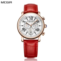 MEGIR Luxury Women Watches Fashion Casual Female Quartz Wristwatch Leather Waterproof Ladies Wrist Watch Dress Clock Reloj Mujer