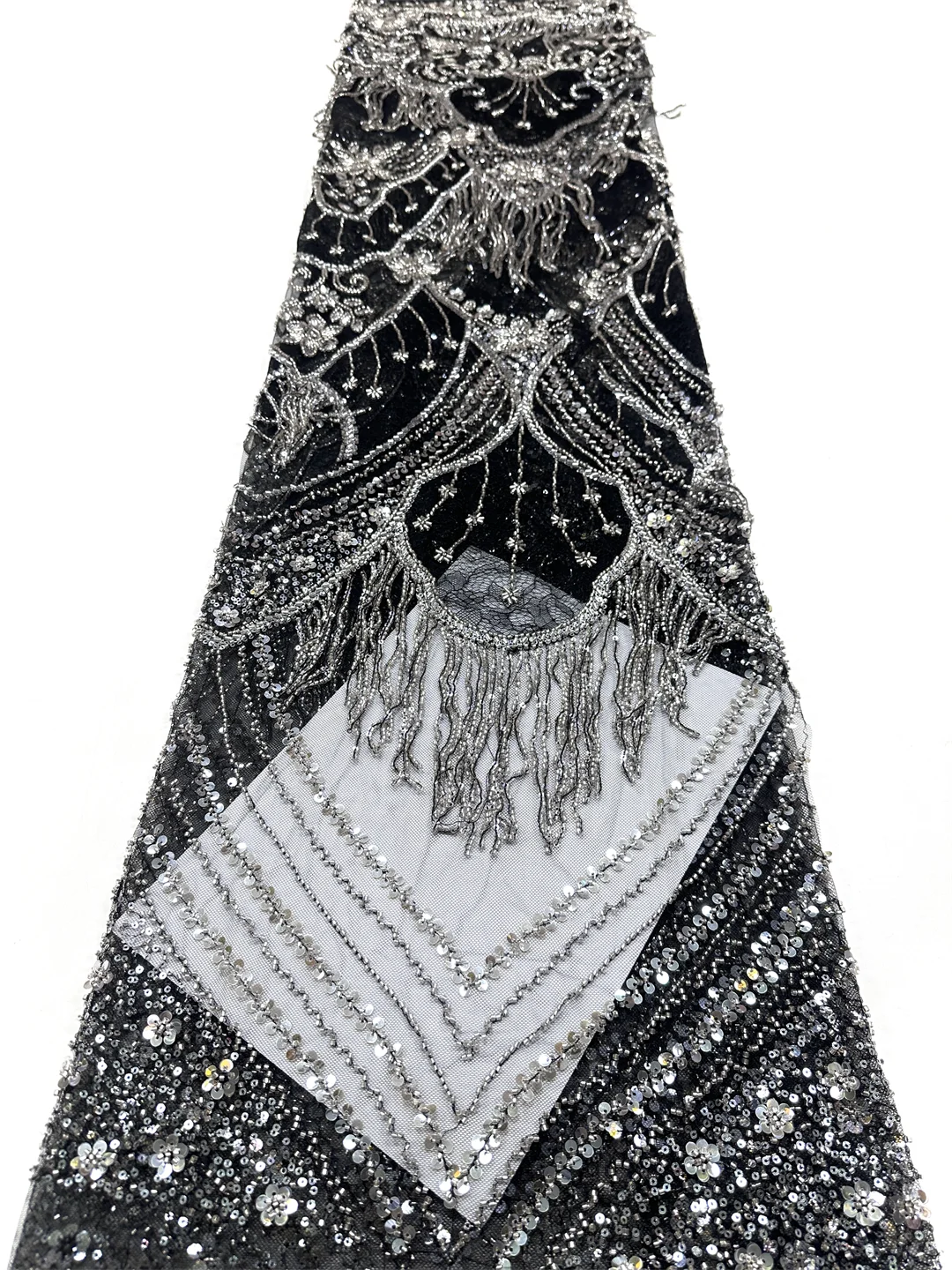 Luxury African Beaded Lace Fabric 2026 New High-Quality Nigerian Wedding Bride Embroidery French Tulle Laser Flow Comb Material