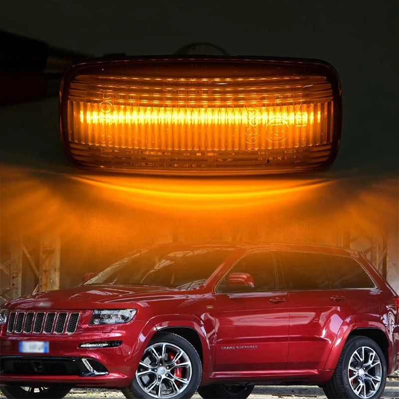 2PCS Side Marker Amber yellow Signal Lights For Jeep compass Grand Cherokee Chrysler 200 300C Dodge Avenger Lancia Flavia T10