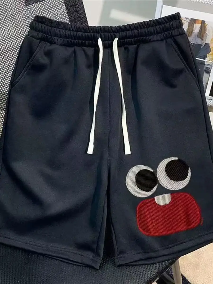 Cute Cartoon Shorts Women Multi-pocket Summer Jacquard Minimalist Shorts Casual Loose Fashion Outdoor Sports Pants Beach Pants