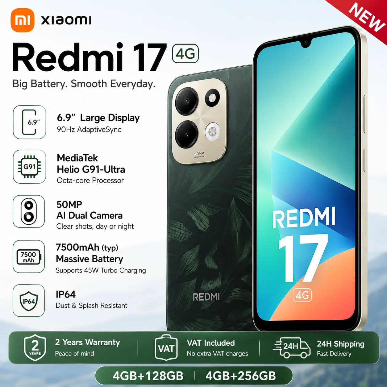 Versión Global 2026 NUEVO Xiaomi Redmi 17 4G Smartphone Xiaomi HyperOS 3 MediaT…
