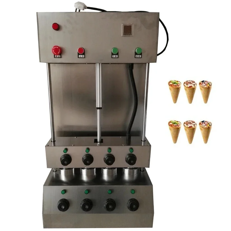 4 Cones Spiral Pizza Cone Molding Moulding Machine Cheap Pizza Cone Making Forming Maker Rotary Pizza Cone Oven Warmer Showcase