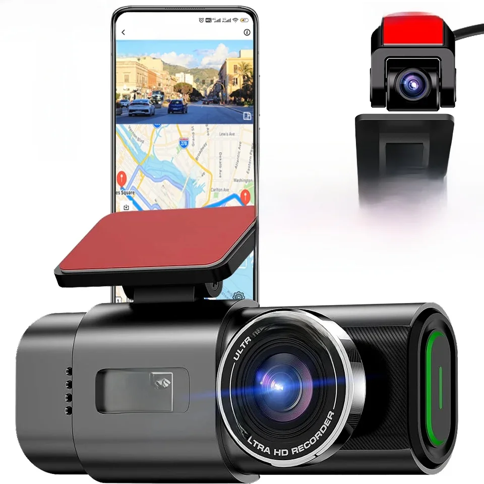 Dash Cam 4K UHD Opname Autocamera DVR Nachtzicht Videorecorder Ingebouwde Wi-Fi Ondersteuning GPS 24H Parkeren - afbeelding 2