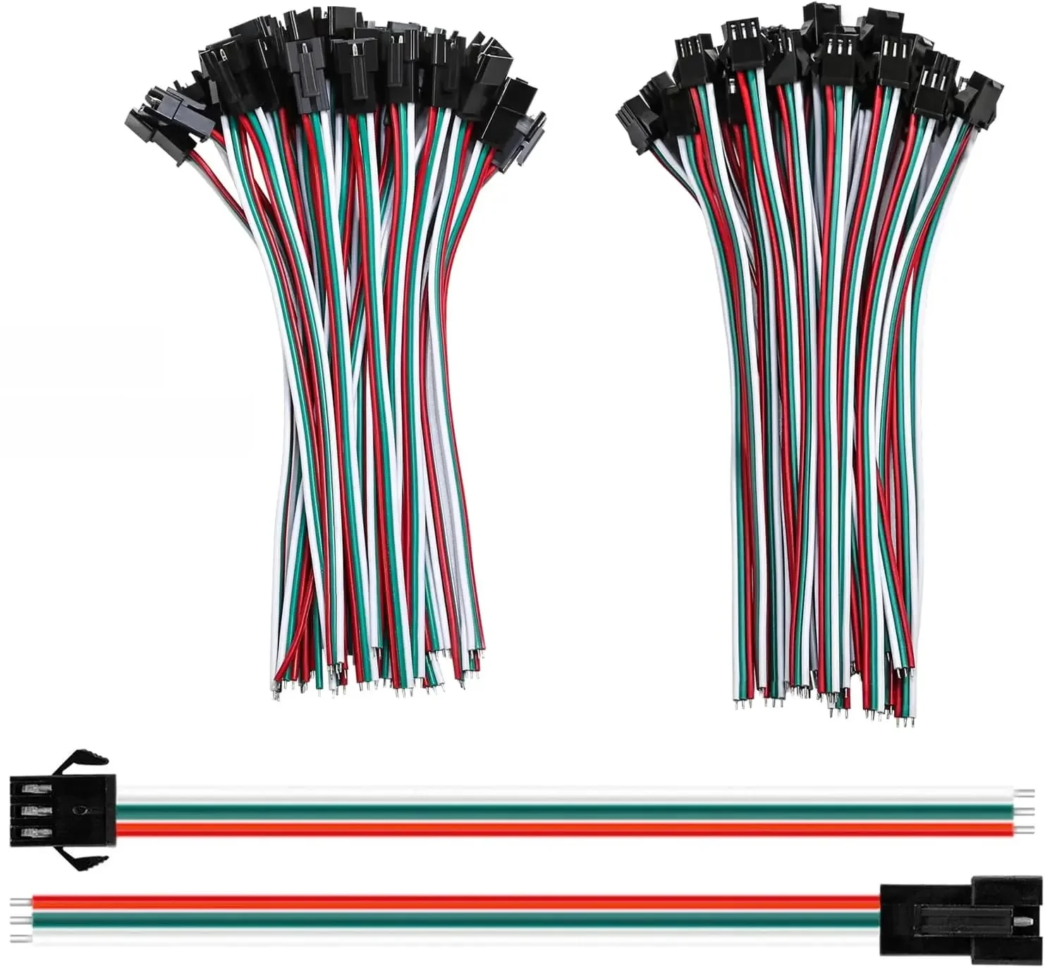 30 Paar JST SM 3-polige Anschlüsse, 15 cm, 20 AWG-Draht, weiblich/männlich, LED-Stecker für WS2812B, WS2811, WS2812, LED-Streifenlicht