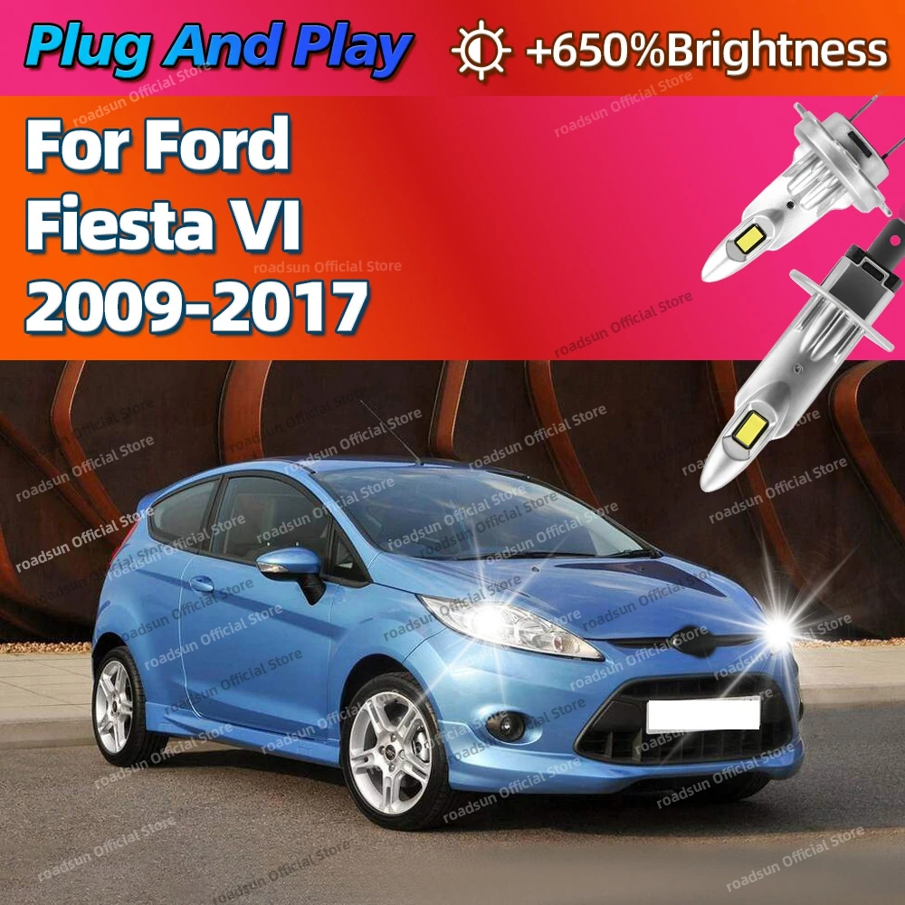 

2/4 шт. мощные светодиодные лампы для фар автомобиля, 25000 лм, суперяркие автолампы для Ford Fiesta VI 2009-2017, 2011, 2012, 2013, 2014, 2015