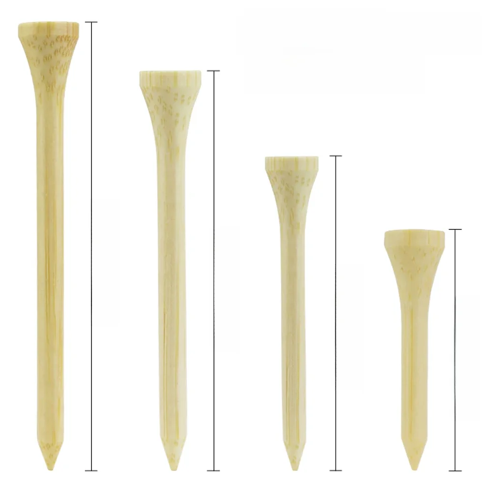 100 sztuk koszulek golfowych Bambusowy uchwyt na piłki golfowe Dostępne 4 rozmiary Silniejszy niż drewniane koszulki Drop Ship 42 mm 54 mm 70 mm 83 mm — zdjęcie 2