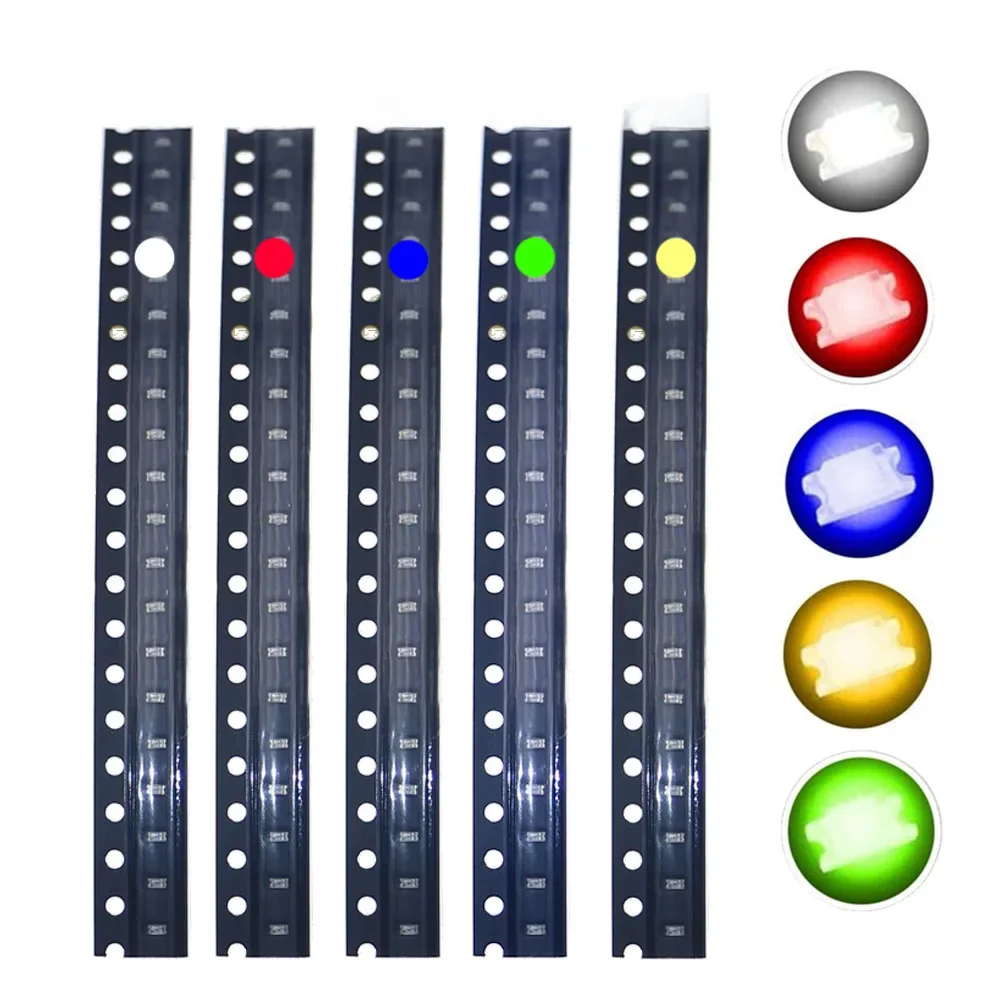 100 sztuk/partia zestaw diod LED SMD 0402 0603 0805 1206 1210 5730 5050 czerwony/zielony/niebieski/biały/żółty zestaw diod led 5 kolorów każdy 20 sztuk — zdjęcie 2