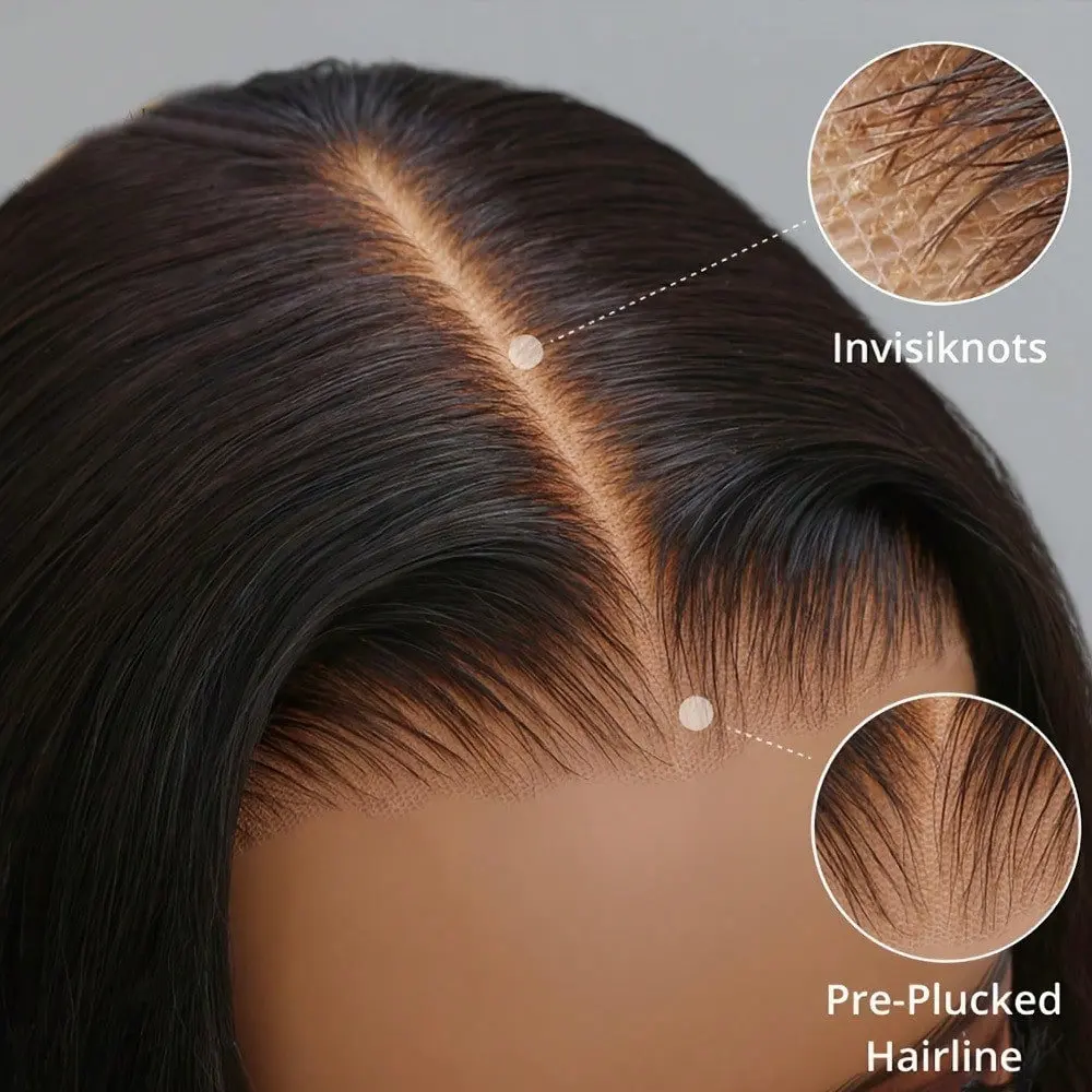 3 Seconds Wear And Go 250% Density 13x4 Human Hair Straight Lace Front Wig Human Hair Pre Plucked With Baby Hair Straight Brazil image 3