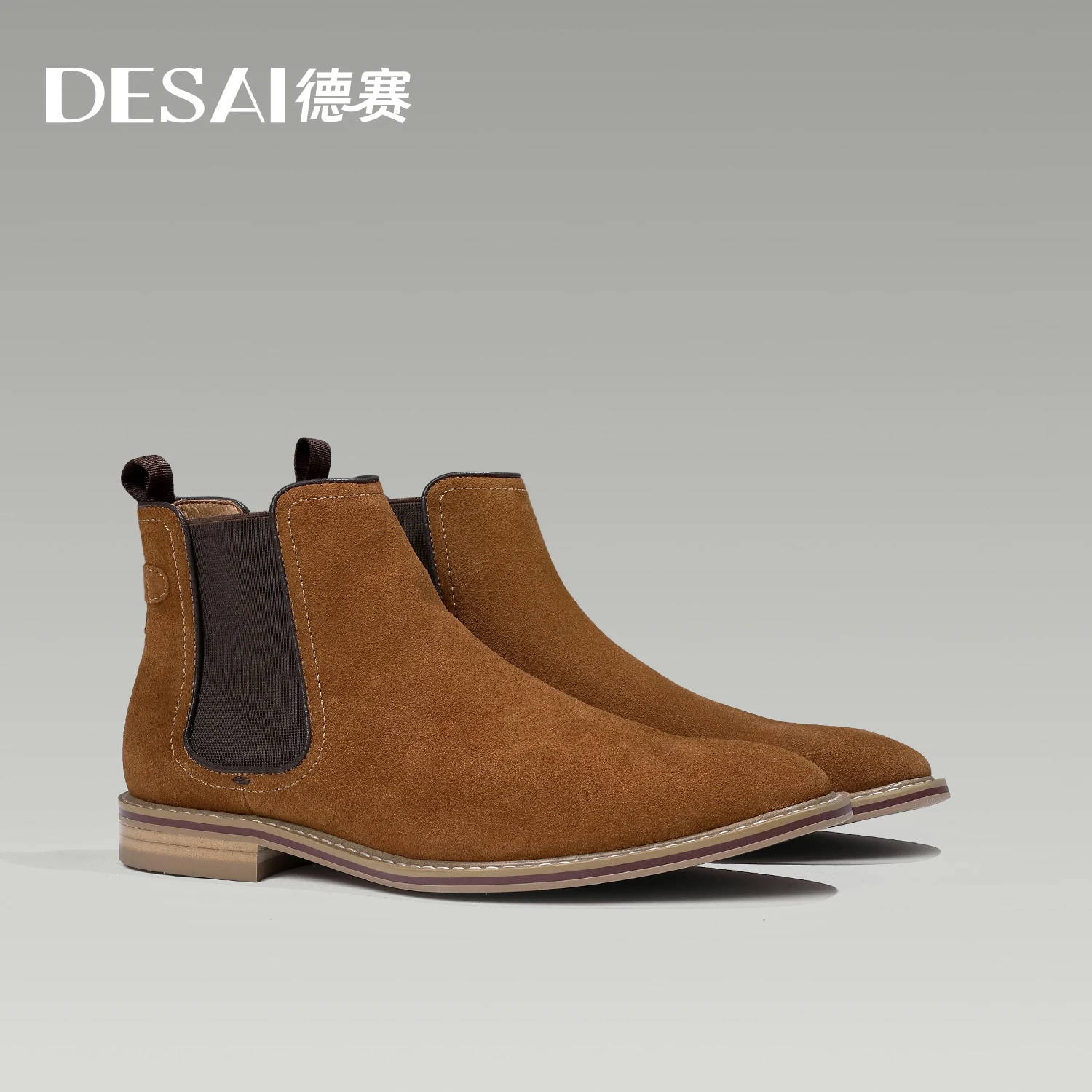 

Desai Winter Men's New Dress Chelsea Boots Genuine Leather Suede Handmade Boots Formal Dress Party Work Gifts