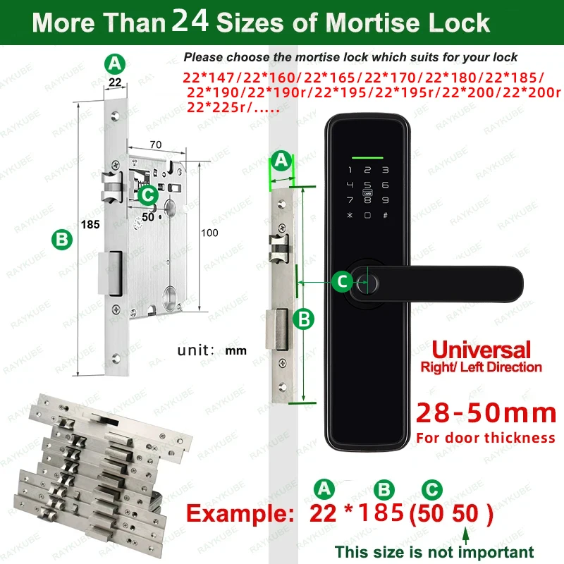 Imagem -06 - Raykube K11 tt Lock Inteligente Biométrico Impressão Digital Fechadura da Porta Elétrica com Senha sem Chave Cartão ic App Desbloqueio Remoto Novo