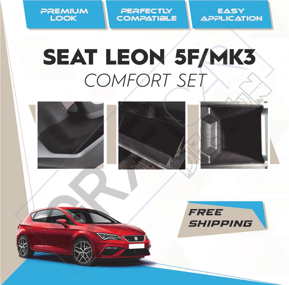 Comfort Set Storage Compartments Anti-Vibration Sound Insulation Coating, Insulation Felt,Self-Adhesive-For Seat Leon MK3/MK3,5