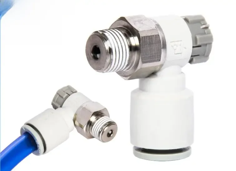 Contrôleur de vitesse de Type SMC avec raccord à une touche, valve d'accélérateur, raccord pneumatique AS1201F