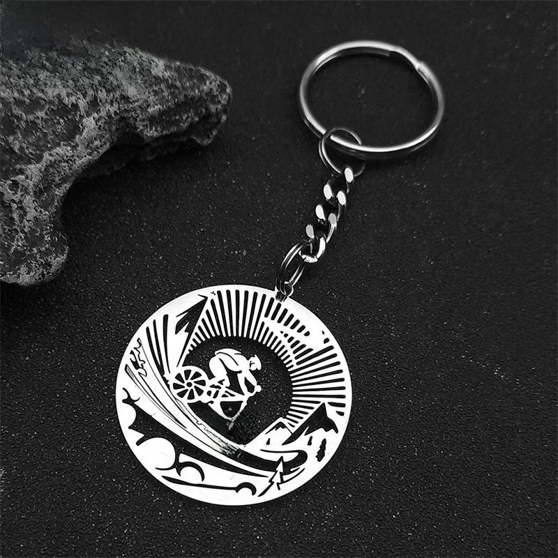 AliExpress Lovely FAJA Fashion Bicycle Sports Bikers Hollow Pendant Key Chians For Women Men Stainless Steel Black Color Mountain Bike Key Ring Jewelry