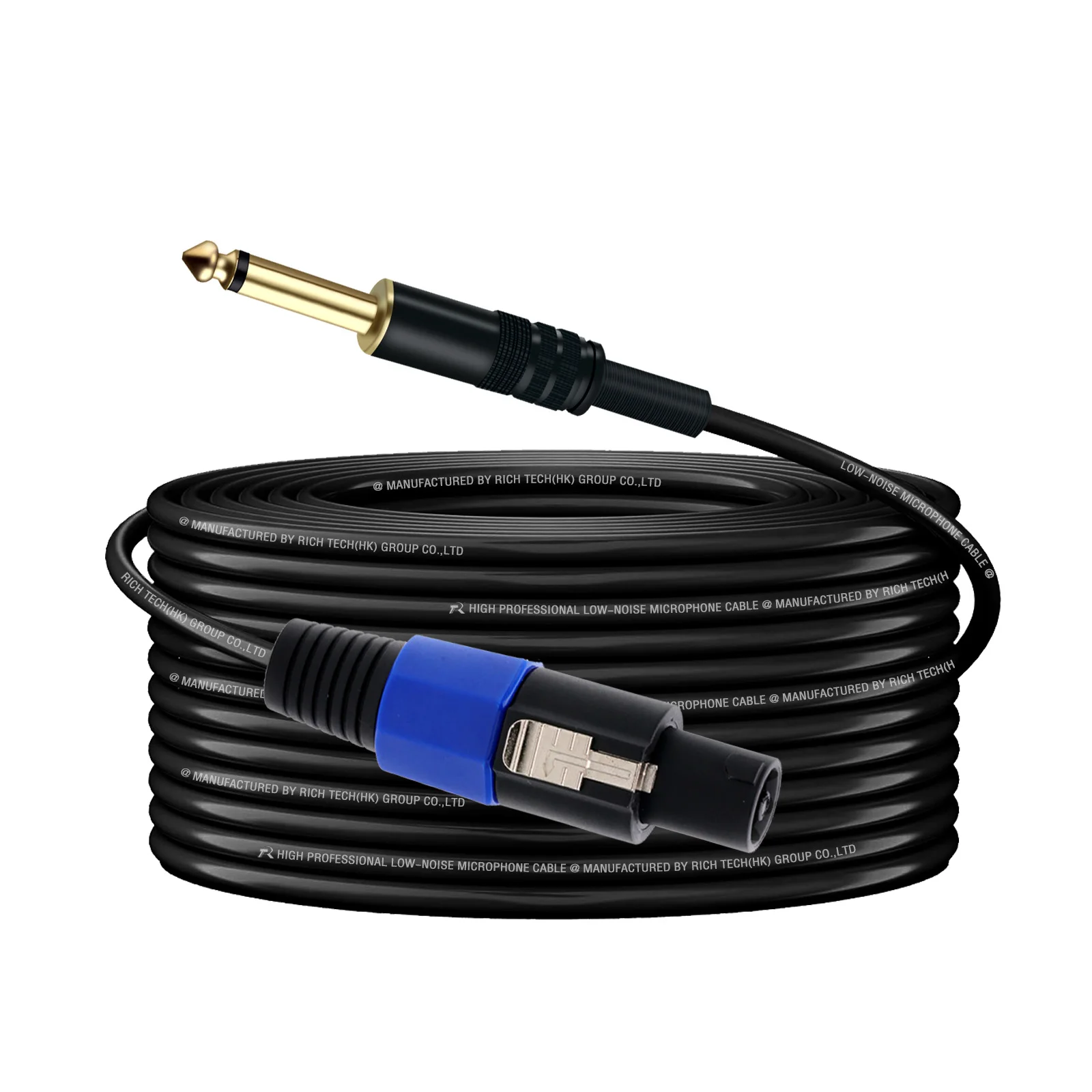 Speakon luidsprekerkabel, Speakon mannelijk/vrouwelijk naar 6,35 mm mono-jackadapter 6,5 mm mannelijk professioneel audioversterker aansluitkabel