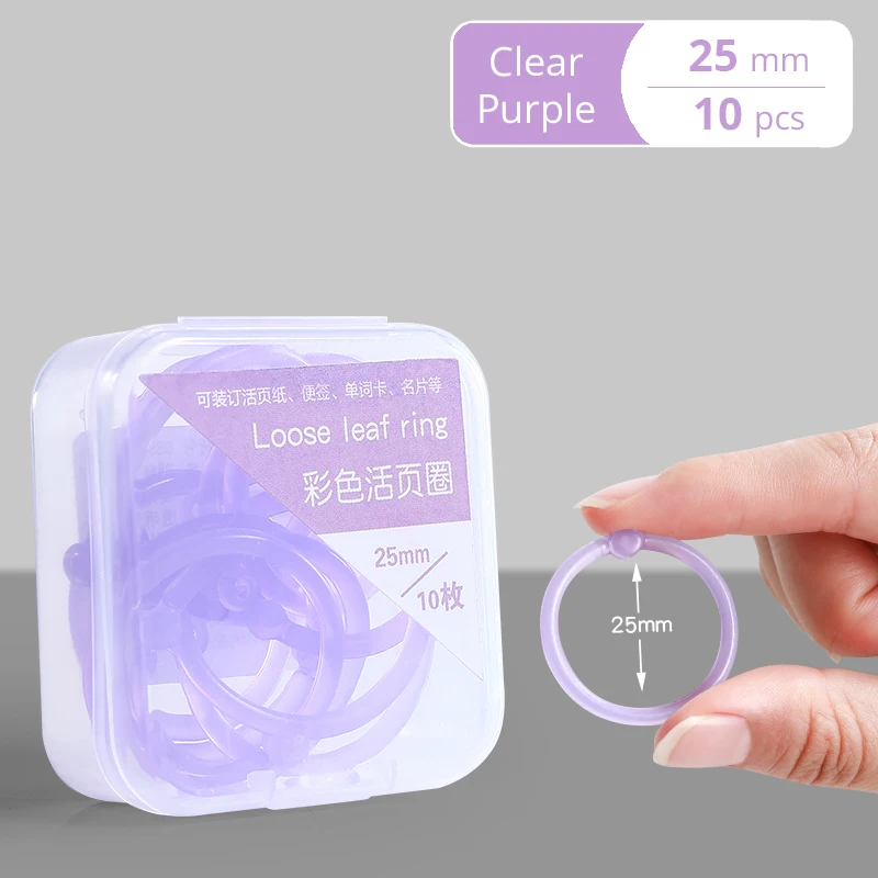 15mm/20mm/25mm Kleurrijke Transparante Plastic Binding Ringen met Perforator voor Losbladige Papier en Documenten Kantoorbenodigdheden