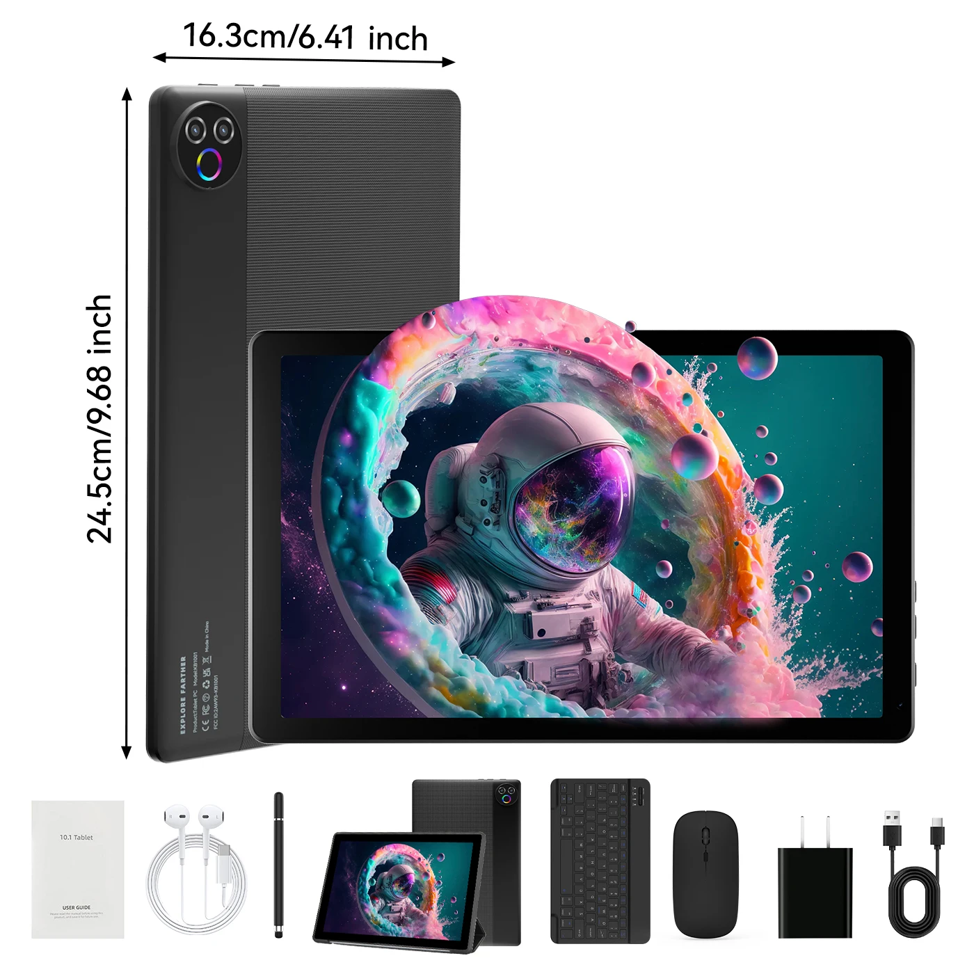 URAO 10.1 Inch Android 15 Tablet PC 20GB RAM 64GB ROM A333 Five Core Processor HD Display WiFi Tablet Computer with Keyboard Mouse Optional Portable Tablet for Study Entertainment UK Local Stock Tax image 3