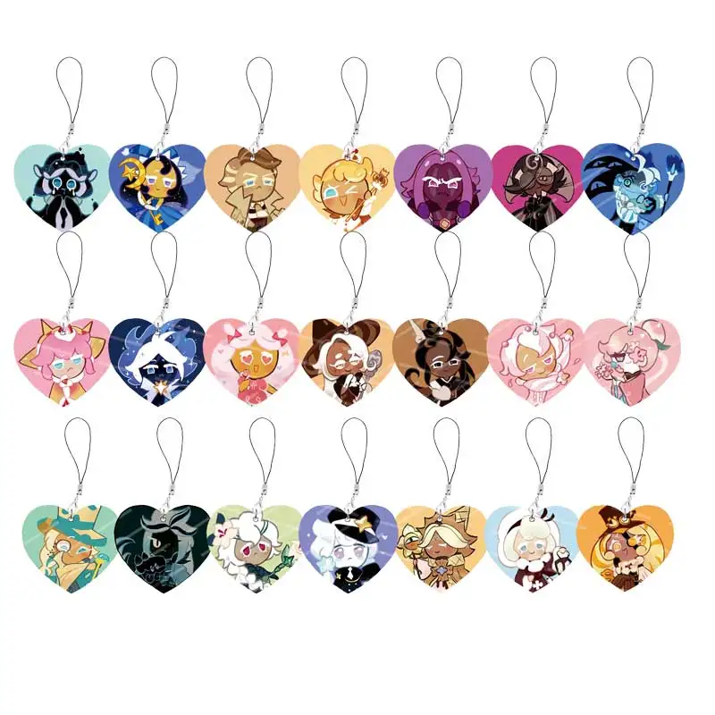 Cookie Chibis  Mobile Phone Charms Acrylic Shadow Milk Pure Vanilla Mystic Flour Candy  Cookie Phone Chain Keychain Gifts