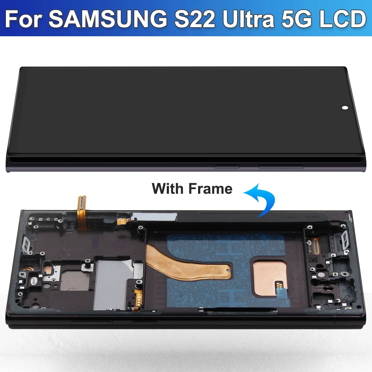 S22 Ultra Screen Assembly for Samsung S22 Ultra 5G S908B SM-S908B/DS Lcd Display Digital Touch Screen With Frame Replacement