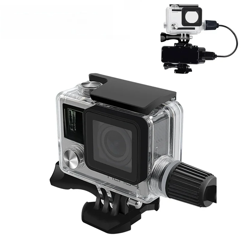 Wodoodporna obudowa obudowa nurkowanie 30M kabel do ładowania motocykla powłoka ochronna do Gopro Hero 3 + 4 go pro akcesoria — zdjęcie 2