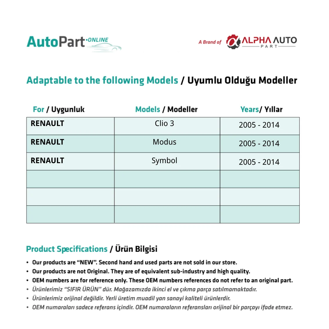 Seat Adjustment Lever for Renault Clio 3 , Symbol , Modus-2 pcs