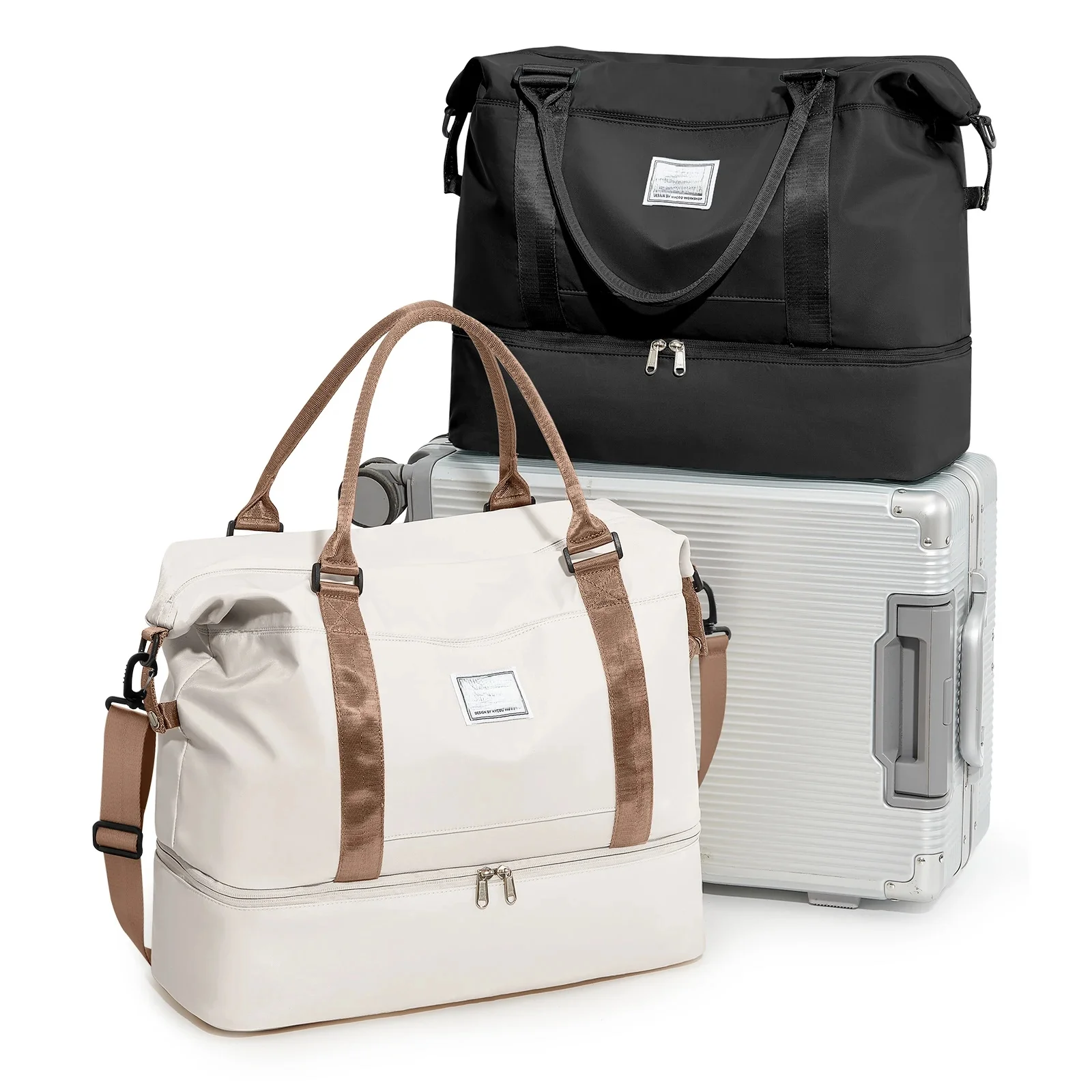 Torba podróżna, torba sportowa na siłownię Torba na ramię Weekender Overnight Bag dla kobiet, torba do noszenia z mokrą kieszenią Rozszerzalna torba — zdjęcie 2