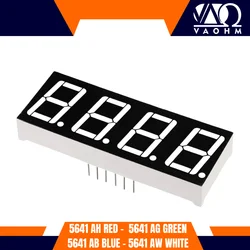 10 Stück 5641ah 5641ab 5641ag 5641aw 0,56 Zoll gemeinsame Kathode 4-stellige 7-Segment-LED-Anzeigeröhre rot blau grün weiß