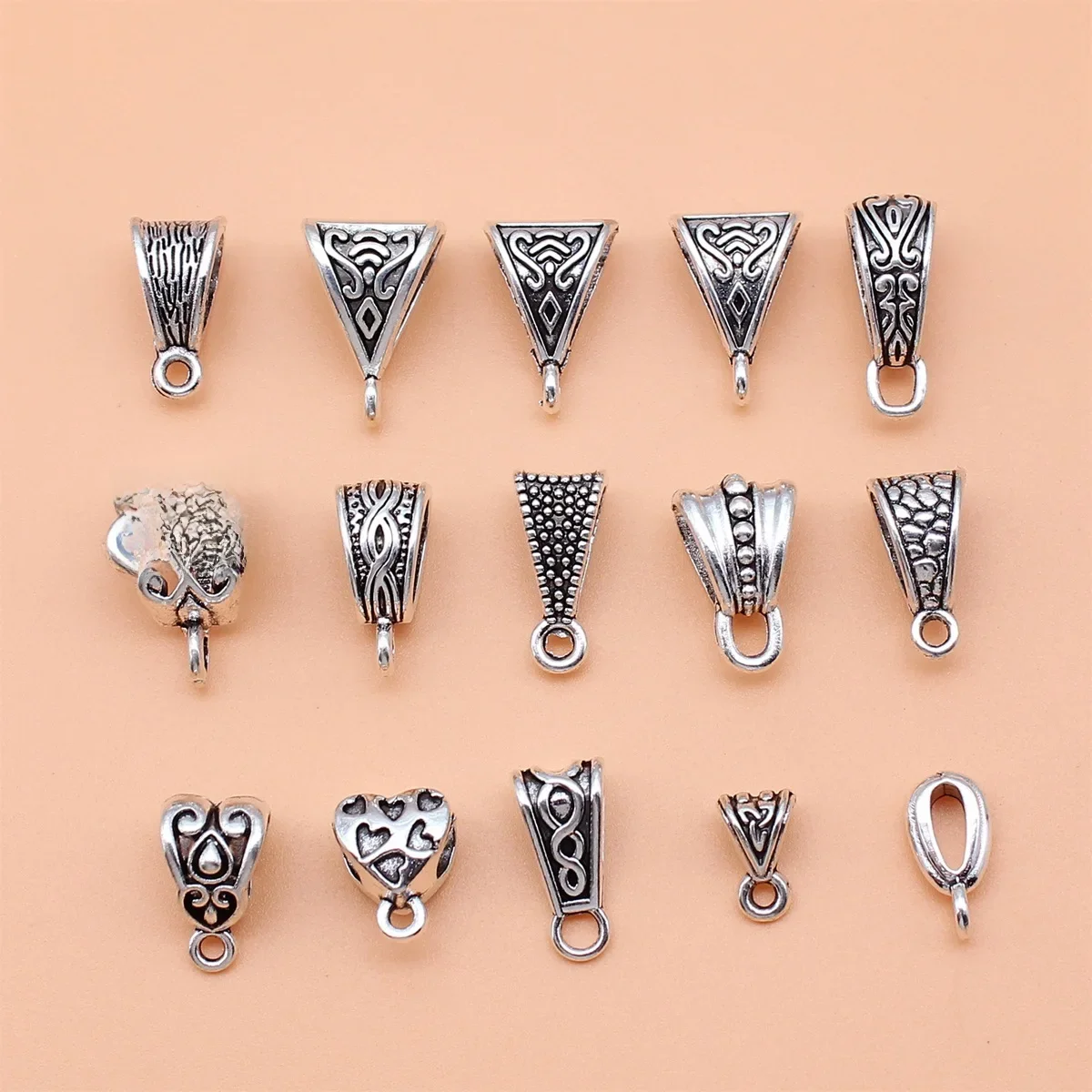 15 sztuk antyczne srebro kolor odwrócony trójkąt Tee Bails koraliki Charms kolekcja dla DIY tworzenia biżuterii, 15 stylów, 1 sztuki — zdjęcie 2