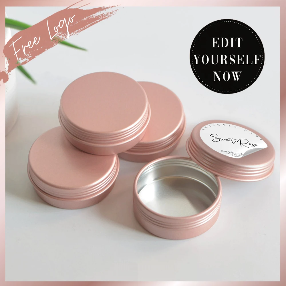 

Private Label 0.5 Oz Rose Gold Round Aluminum Lip Balm Tin Cans Empty Metal Steel 15ML Cream Sample Jar Refillable Screw Lid