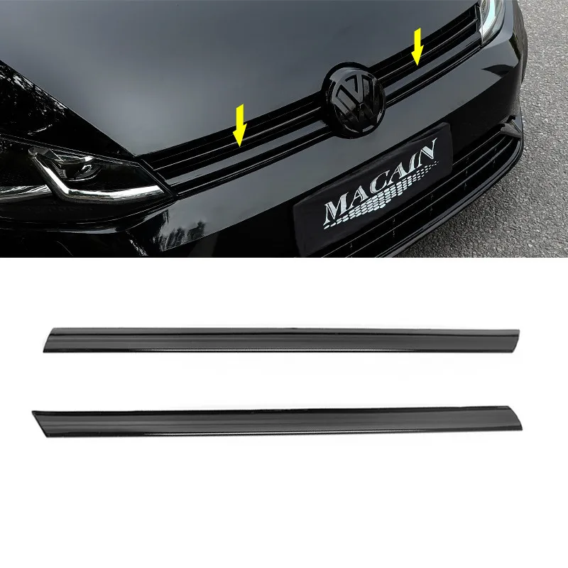 2/3pcs for Golf 7 7.5 Rline Car Grille Decorative for VW Bright Black Logo Cover Up Grille Strips Car Stickers Auto Accessories