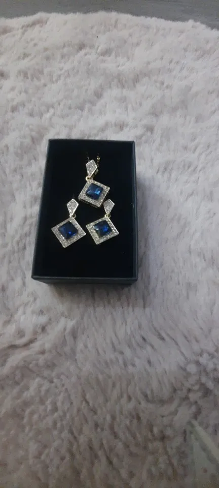 Exquisite Geometry Square Necklace Earrings Bracelet Jewelry Set Charm Ladies Jewelry Fashion Bridal Accessory Set Romantic Gift photo review