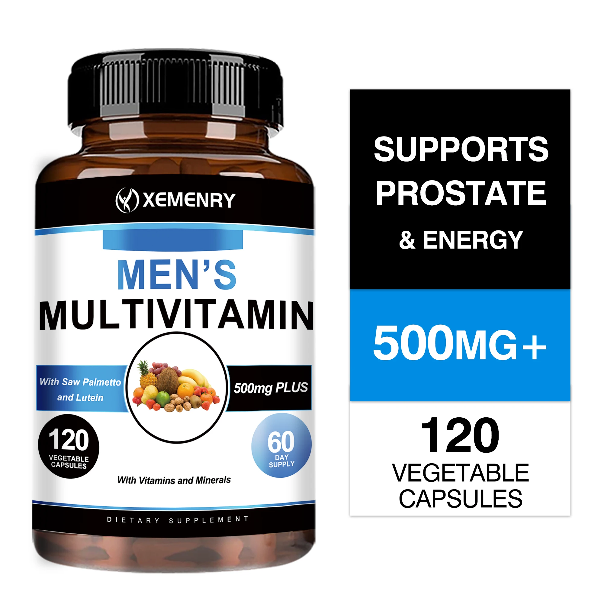 Men's Multivitamin Supplements - Antioxidant, Bone, Immune, Energy, Metabolism, Muscle Function - 120 Capsules