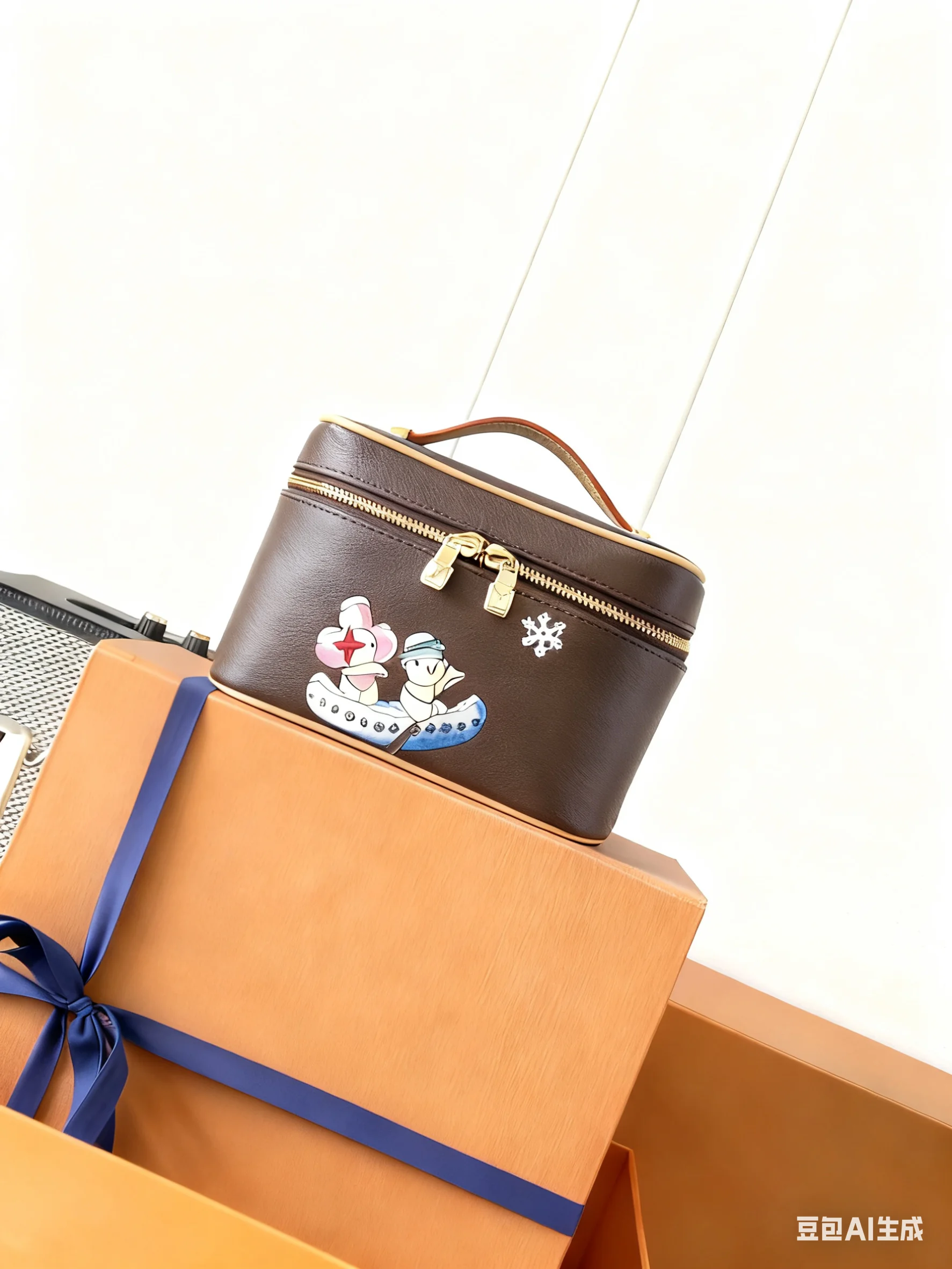 

2025 New Fashionable and Single Handle and Double Zippers Mini Makeup Bag Size：20*12*13.5cm