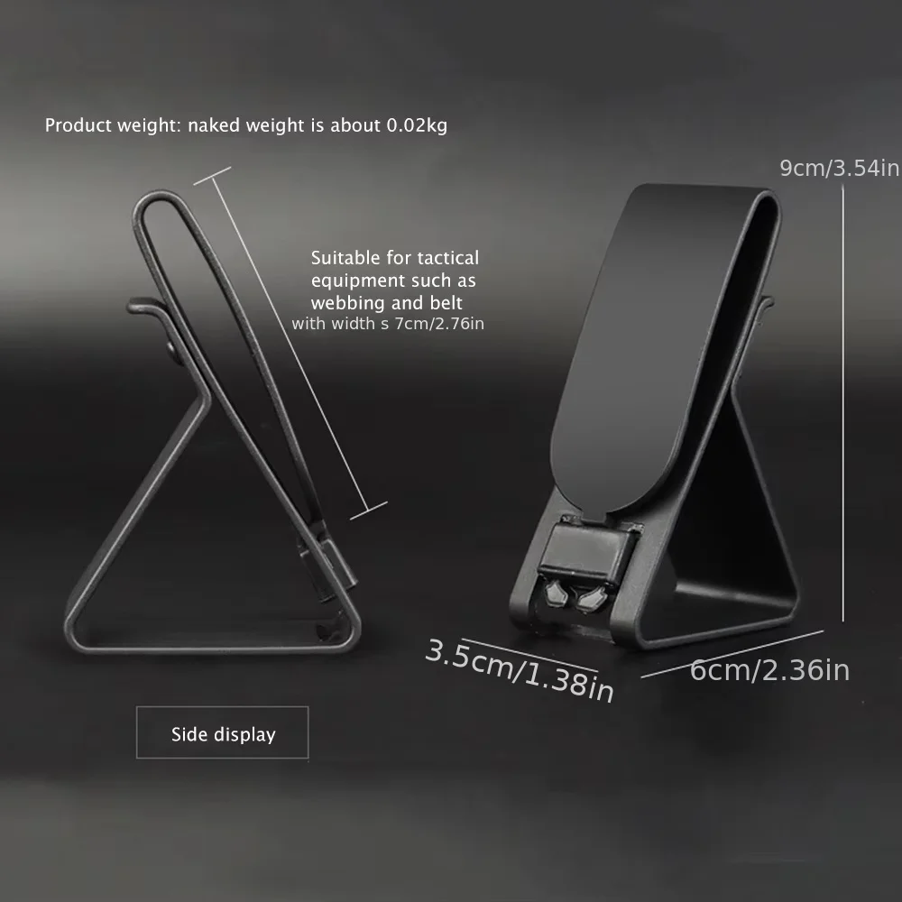 2 pezzi tattico portatile per cuffie gancio supporto per telefono cellulare Molle protezione per clip a sgancio rapido per accessori per cintura IPSC