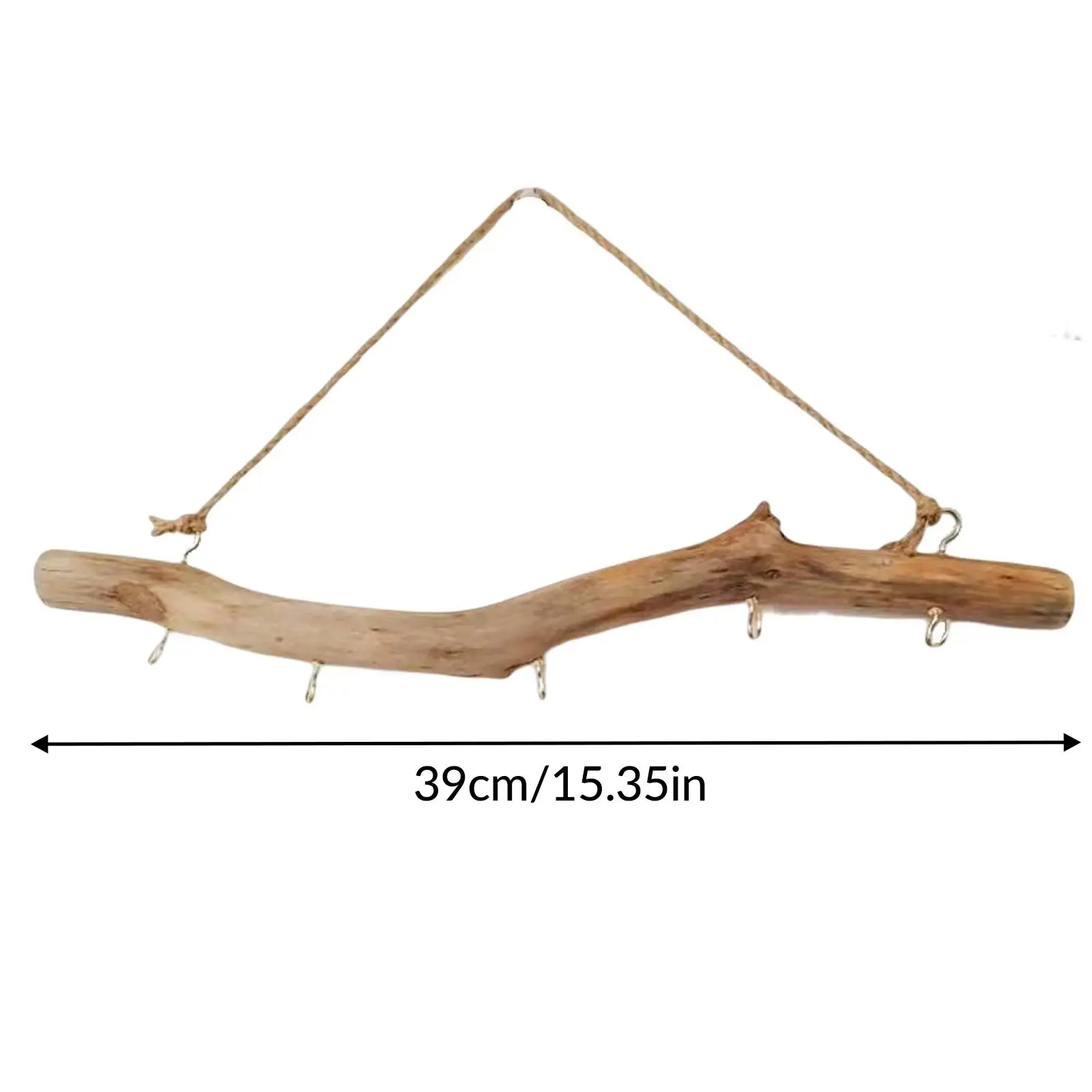 Hölzerner Haken zur Wandmontage, Treibholzhaken mit Haken, Ast-Aufhänger, Rack für kleine Gegenstände, Schlüssel