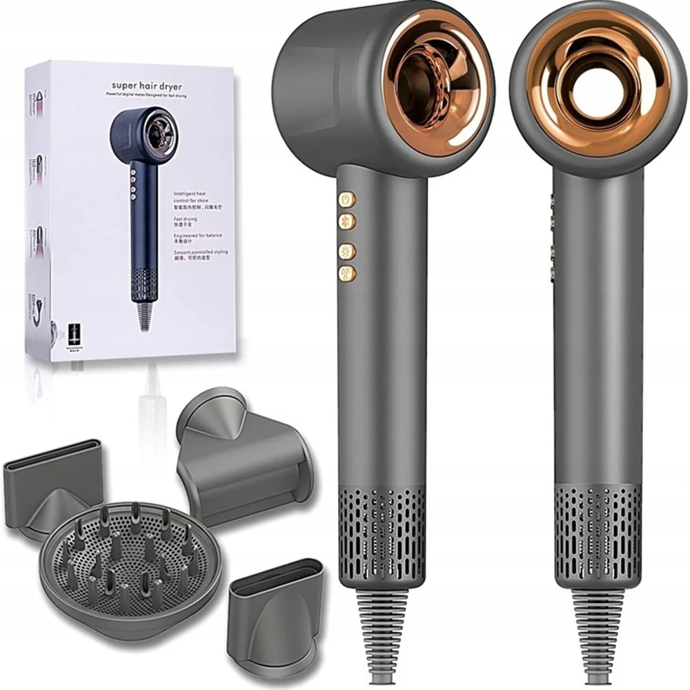 Super Haartrockner Professioneller Blattloser Haartrockner Haarpflege Styling Negativ-Ionen Elektrischer Haartrockner 3 Luftstromgeschwindigkeiten ​ ​ Einstellungen